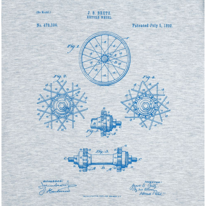Футболка приталенная Old Patents. Wheel, голубой меланж, размер S