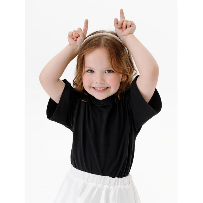 Футболка детская оверсайз Teezer, черная, 8 лет