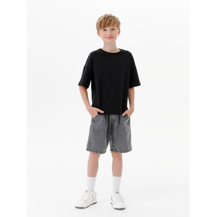 Футболка детская оверсайз Teezer, черная, 8 лет
