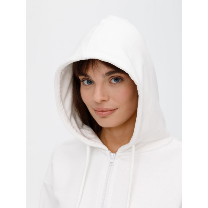 Толстовка унисекс оверсайз на молнии Zippy Terry, белая, размер XL/XXL