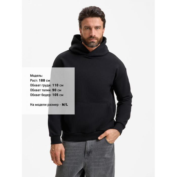 Худи унисекс оверсайз Daylero, черное, размер 3XL/4XL