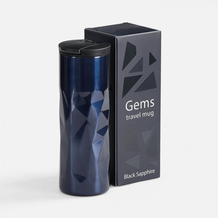 Термостакан Gems Black Sapphire, черный сапфир (синий)