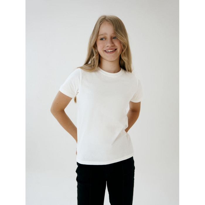 Футболка детская T-Bolka Kids, белая (теплый оттенок), 8 лет