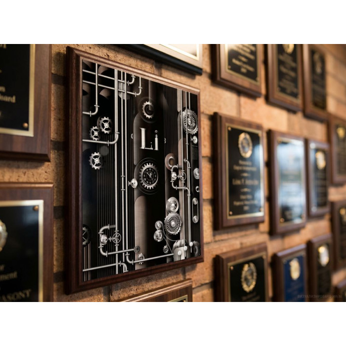 Плакетка Plaque, большая, венге с серебристой пластиной