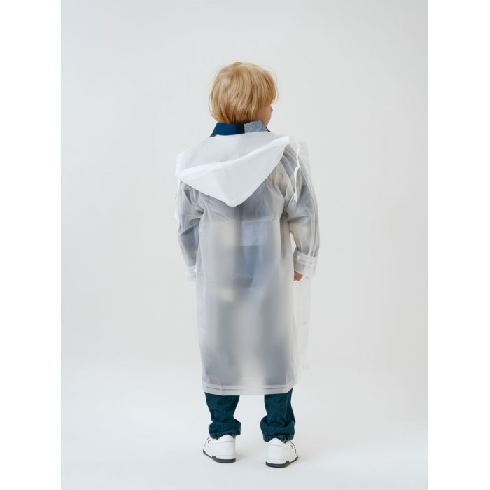 Дождевик детский RainDrop Kids, белый, 8 лет (рост 118-128)