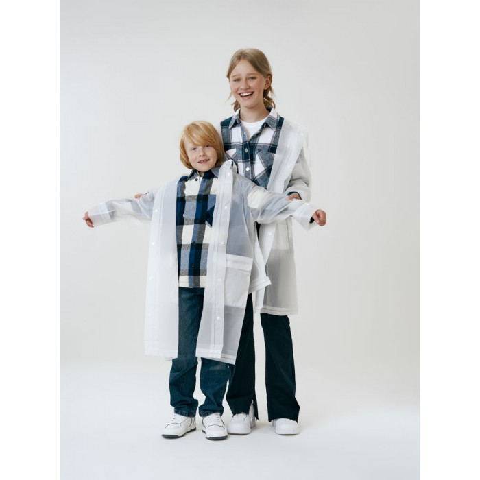 Дождевик детский RainDrop Kids, белый, 8 лет (рост 118-128)