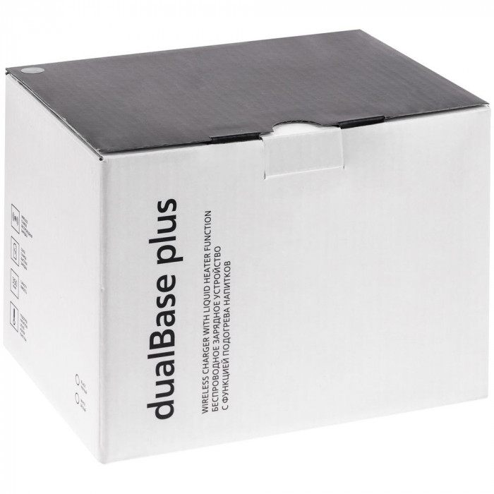 Кружка с подогревом и беспроводной зарядкой dualBase plus, черная