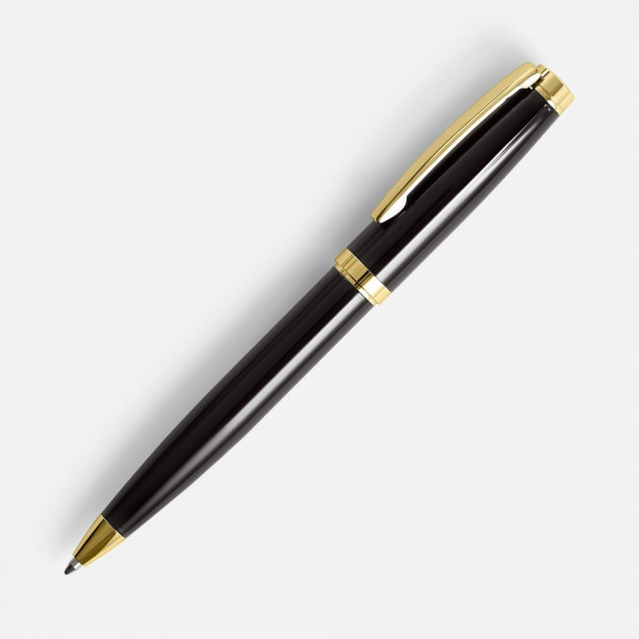 Ручка шариковая Letra Gold, глянцевая, черная