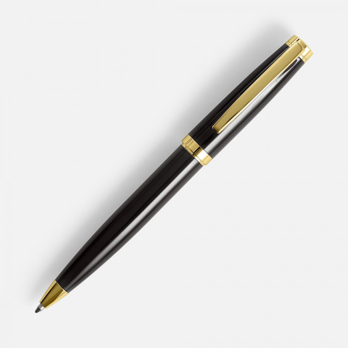 Ручка шариковая Letra Gold, глянцевая, черная