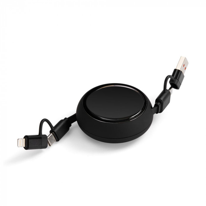 Складной кабель с переходниками pocketCoil, черный