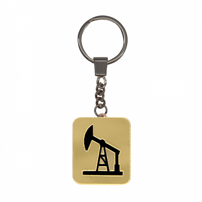 Брелок-обвес Нефтяная вышка (золотой с черным)
