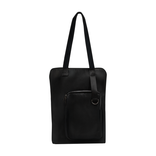 Шоппер Superbag Pocket, с внутренним креплением (карабин) и чехлом для мелочей (черный)