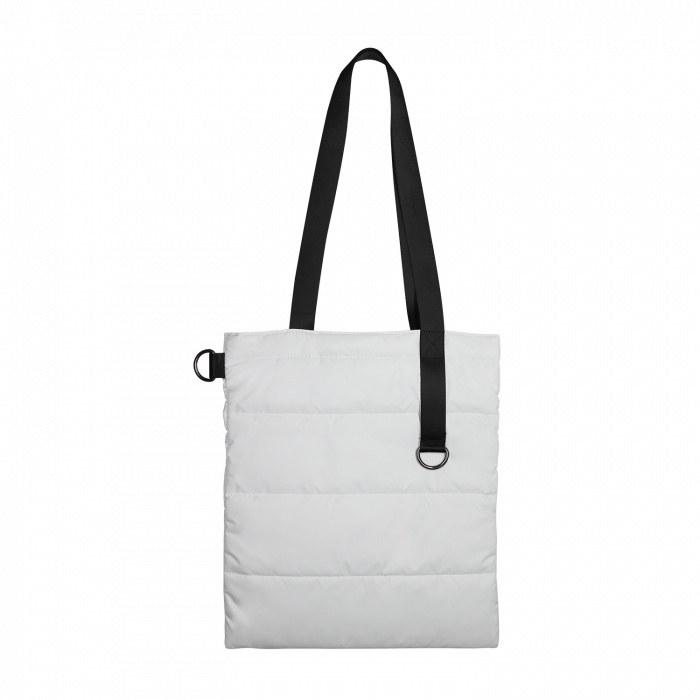 Шоппер Superbag Bubble, стёганый, с магнитной кнопкой (белый с черным)