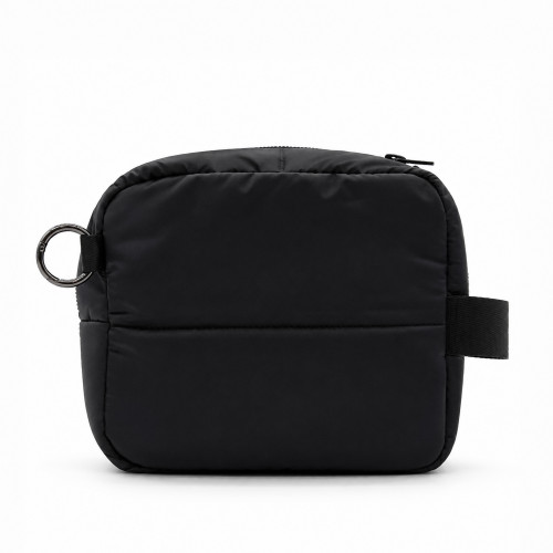 Несессер Superbag Bubble, стёганый, на молнии, с креплением на кольцо-карабин (черный)