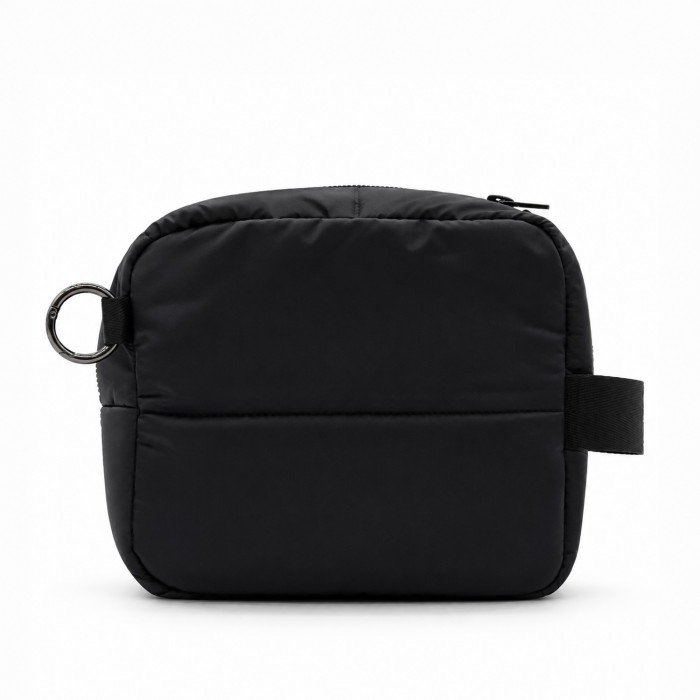 Несессер Superbag Bubble, стёганый, на молнии, с креплением на кольцо-карабин (черный)