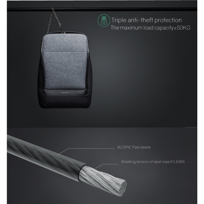 Рюкзак KORIN FlexPack Pro 47х34х18 см, черный