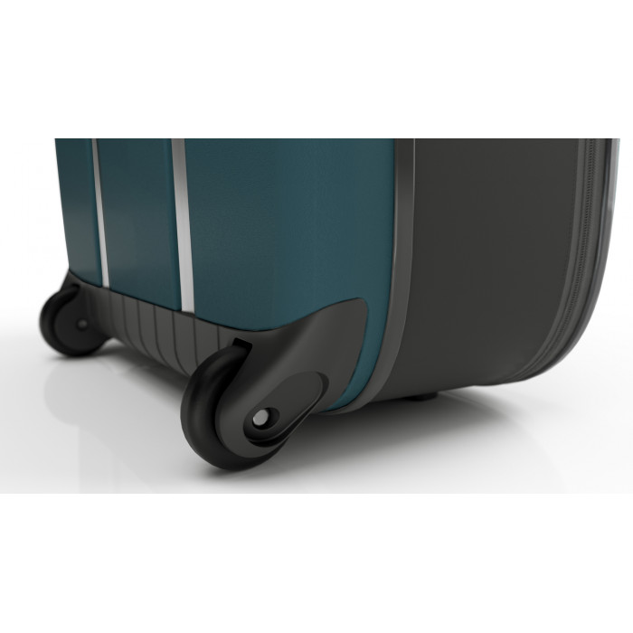 Чемодан складной Rollink Vega II 55x40x20 см, 2 колеса, сине-зеленый
