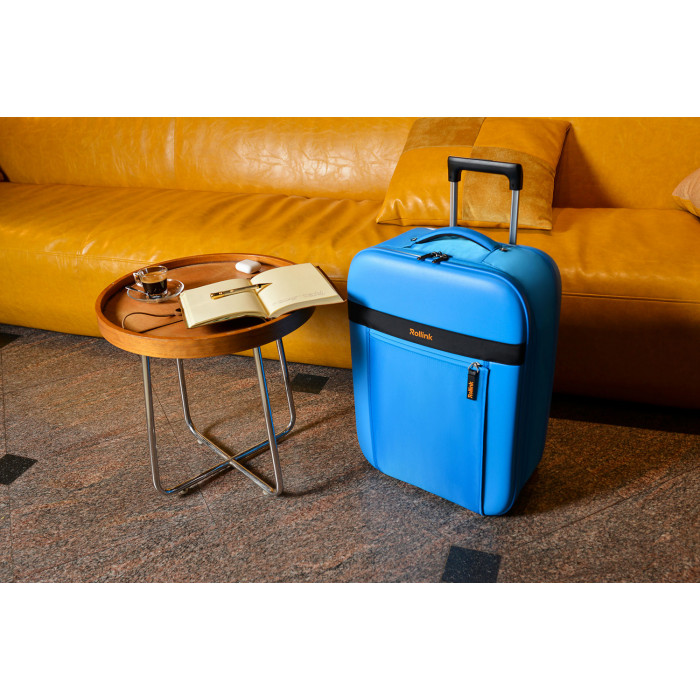 Чемодан складной Rollink Aura 55x40x20 см, 2 колеса, синий