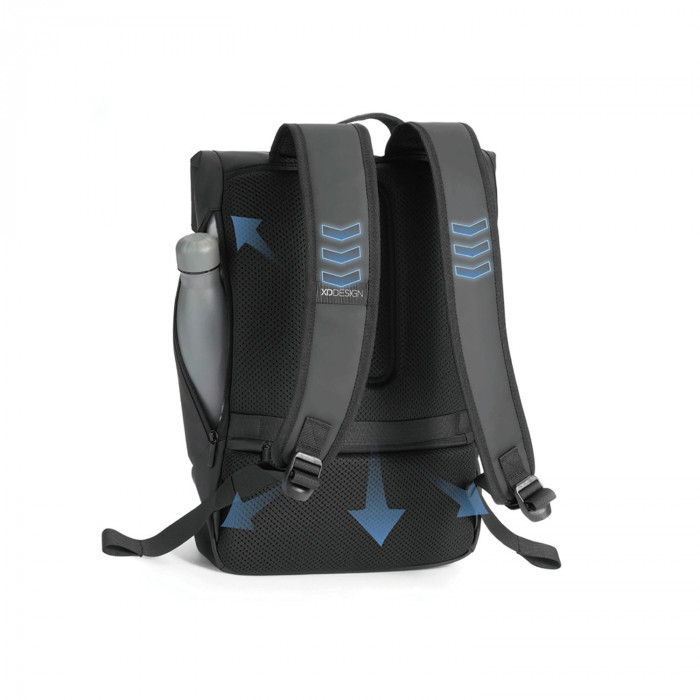 Антикражный водонепроницаемый рюкзак Urban Flap-Top, черный