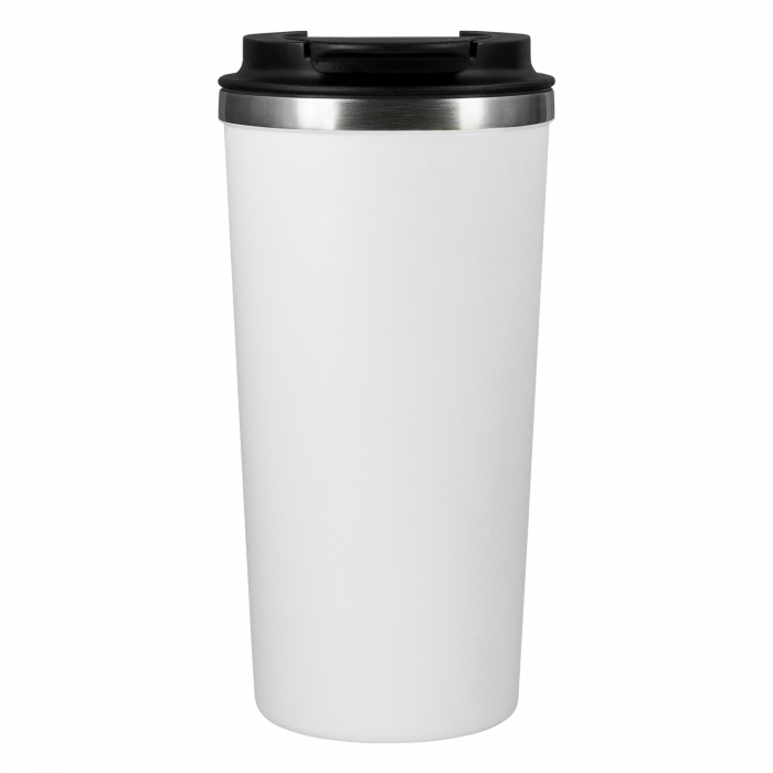 Термокружка вакуумная Palermo, белая, зернистое покрытие