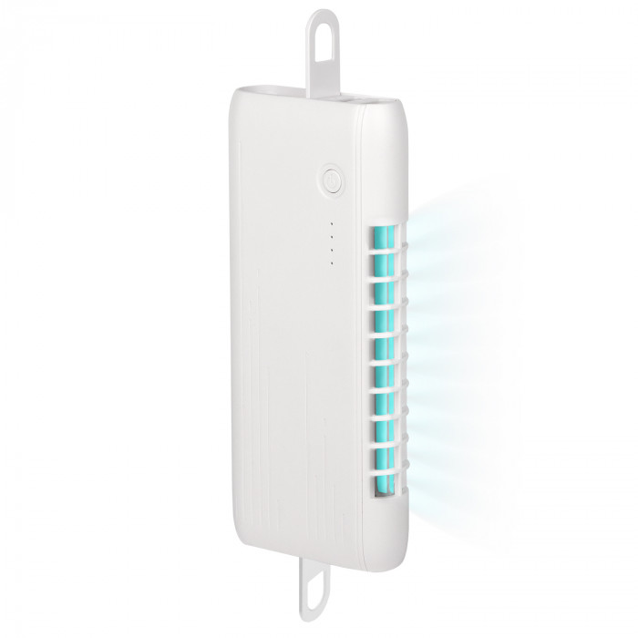 Внешний аккумулятор с встроенной УФ лампой Uno 6000 mAh, белый Внешний аккумулятор с встроенной УФ лампой Uno 6000 mAh, белый