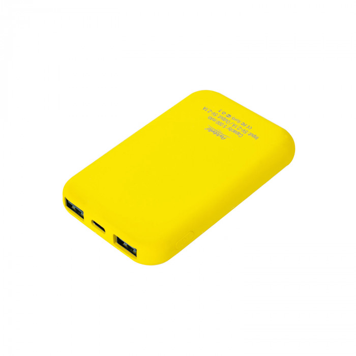 Внешний аккумулятор Velutto 5000 mAh, желтый Внешний аккумулятор Velutto 5000 mAh, желтый
