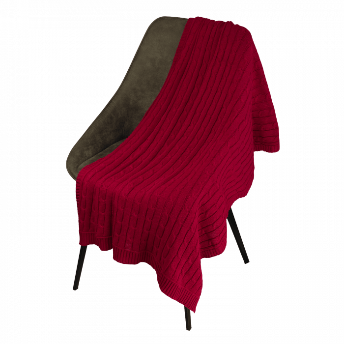 Плед Fado вязаный, красный (без подарочной коробки)