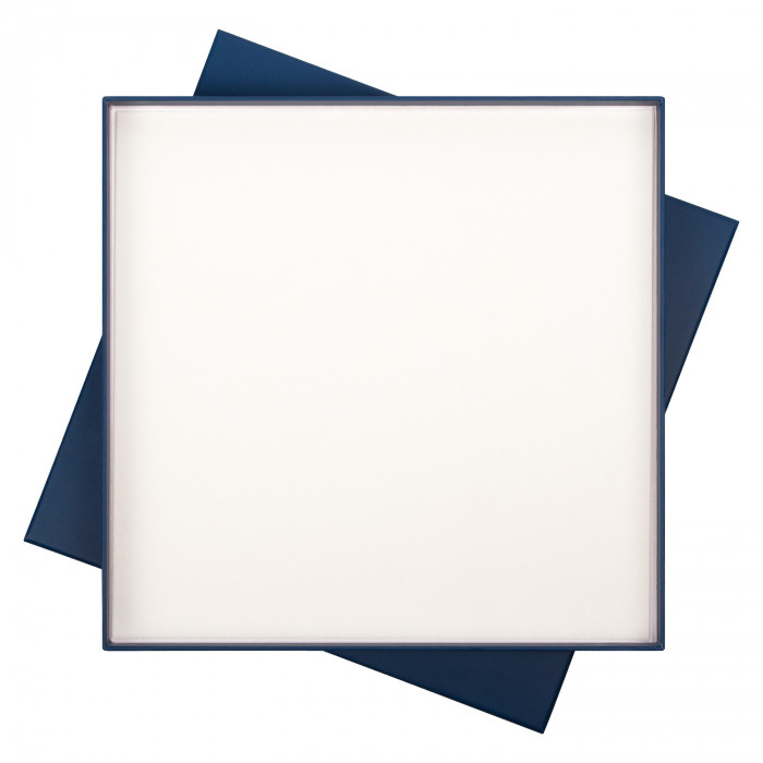 Подарочная коробка с ложементом для ежедневника, ручки и аккумулятора, синяя (под съемные ложементы)