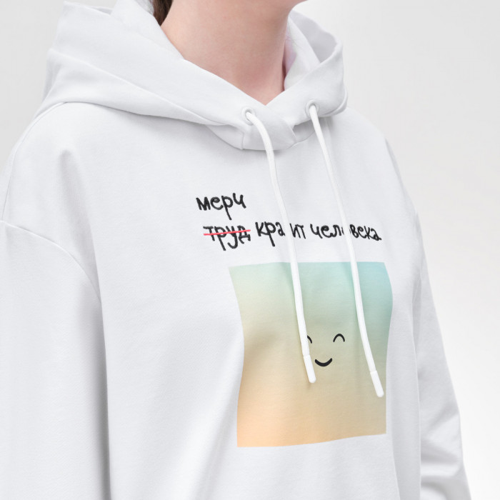 Худи с капюшоном, унисекс Алекс (Alex) белый