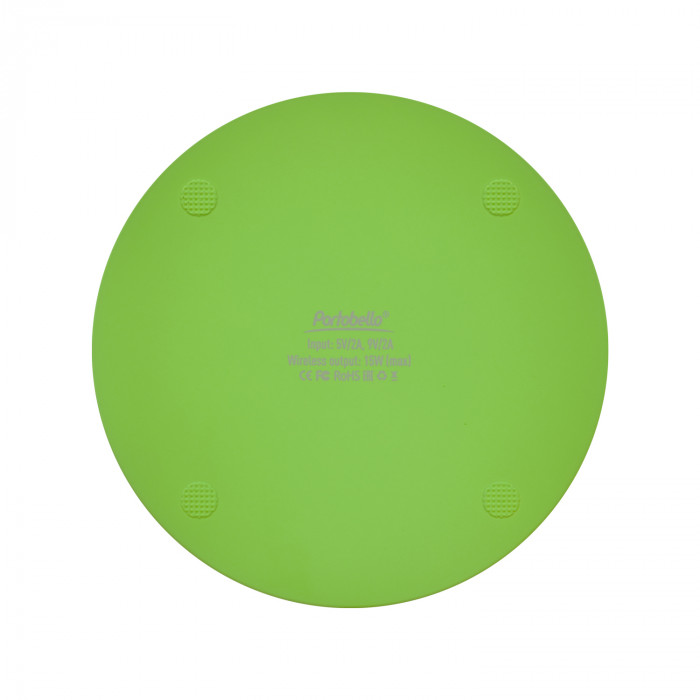 Беспроводное зарядное устройство с подсветкой 15W Аурис (Auris), салатовое