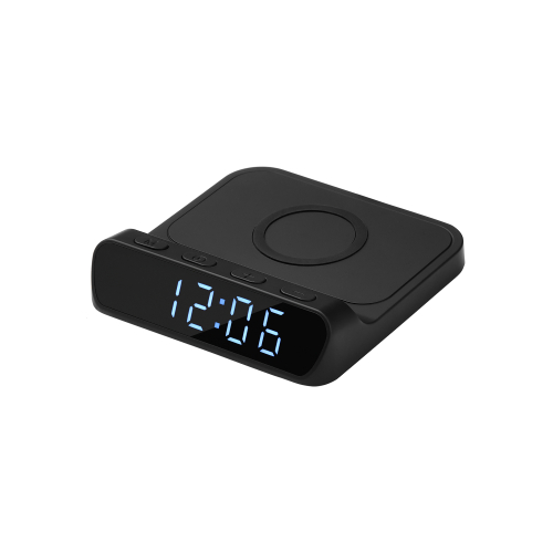 Зарядная станция с часами 15W Rigel, черная