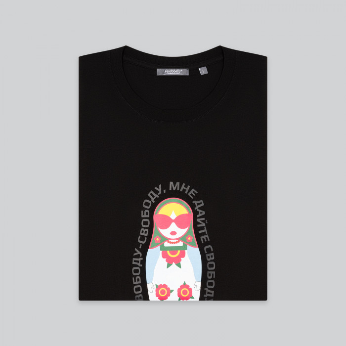 Футболка унисекс Крис (Kris), 150 гр., черная, размер S