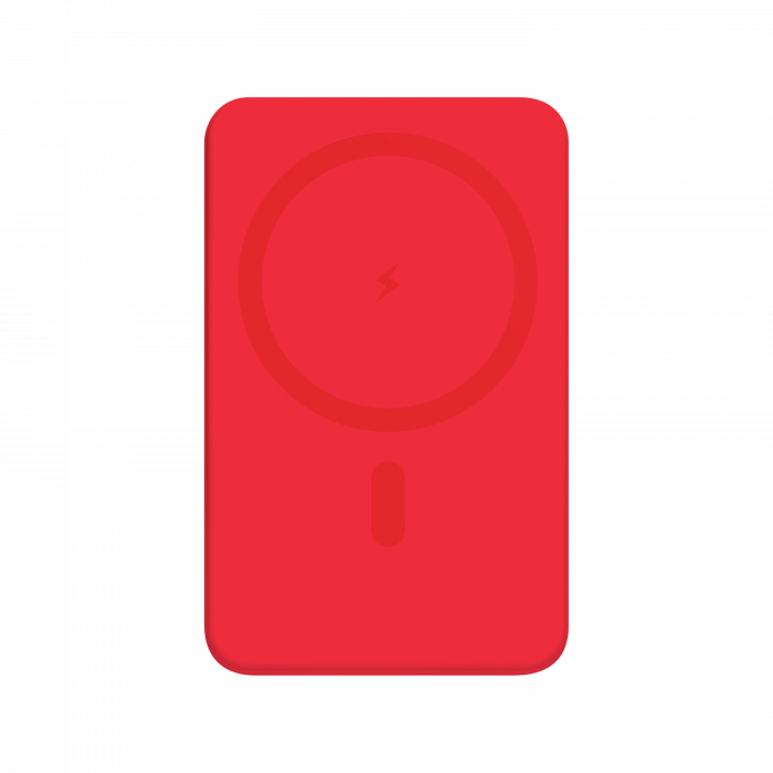Внешний аккумулятор Ларго PD (Largo PD) 5000mAh с функцией беспроводной зарядки 15W, красный