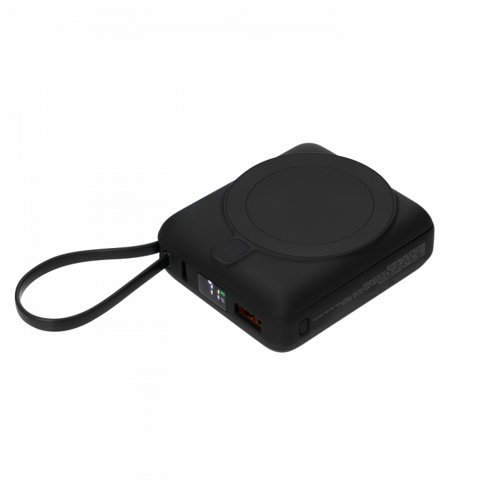 Внешний аккумулятор с подсветкой Риттер PD (Ritter PD) 10000mAh с функцией беспроводной зарядки 15W, черный