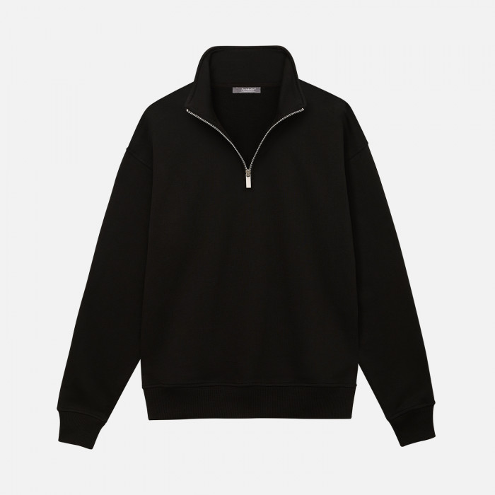 Толстовка на молнии унисекс Флоу (Flow), черная, размер XS/S