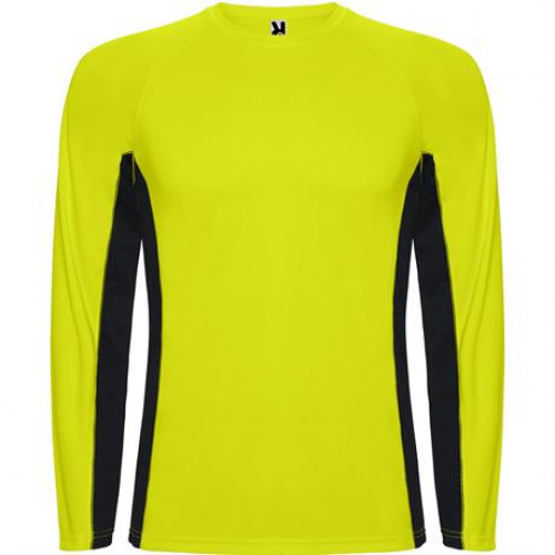 Спортивная футболка SHANGHAI L/S мужская, ФЛУОРЕСЦЕНТНЫЙ ЖЕЛТЫЙ/ЧЕРНЫЙ 2XL
