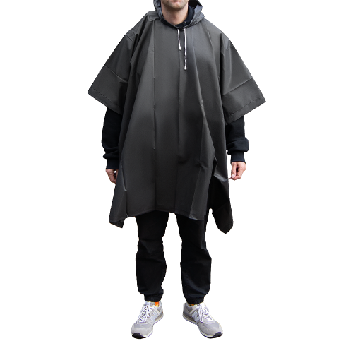 Дождевик пончо Budget туристический один размер, черный