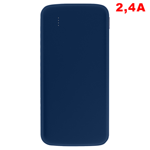 Внешний аккумулятор «Universal», 10 000 mAH, 5V 2.4 A, темно-синий