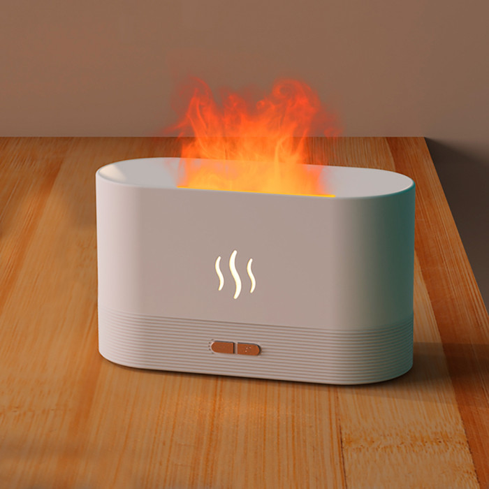 Светодиодный USB увлажнитель-ароматизатор Flame, белый Светодиодный USB увлажнитель-ароматизатор Flame, белый