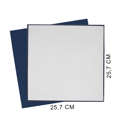 Коробка подарочная Solution Superior Alfa Fabrique под индивидуальную вырубку, темно-синяя, 25,7x25,7x2,8 см бежевый ложемент