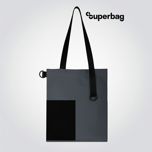 Шоппер Superbag Color (темно-серый с чёрным)