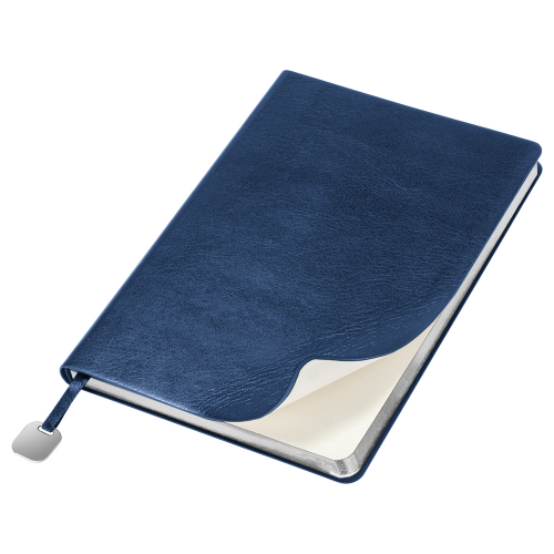 Ежедневник Flexy Buffalo А5, темно-синий с серебристым срезом, недатированный, в гибкой обложке