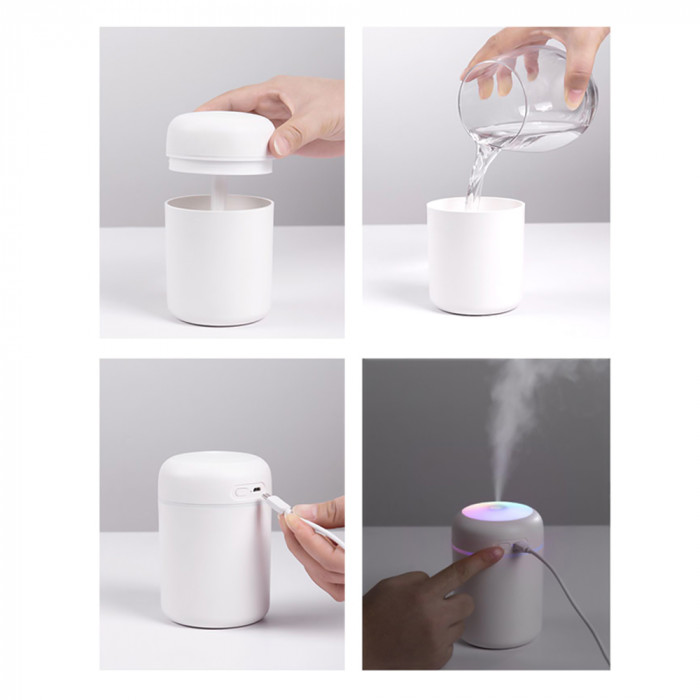 Светодиодный USB увлажнитель Aroma, белый