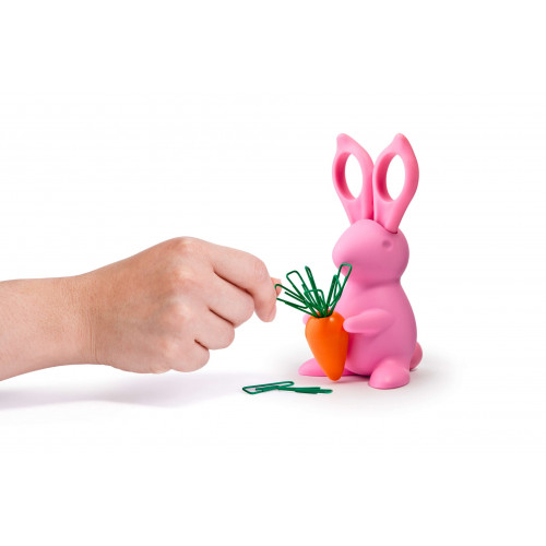 Ножницы и магнит со скрепками Bunny, розовые Ножницы и магнит со скрепками Bunny, розовые