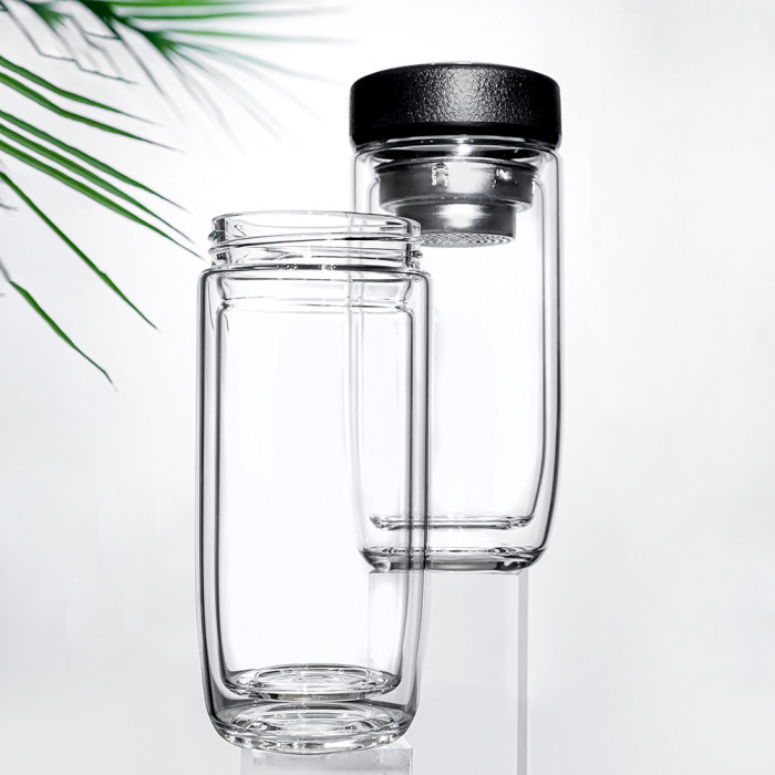 Термос стеклянный с LED-дисплеем Smartview, чёрный