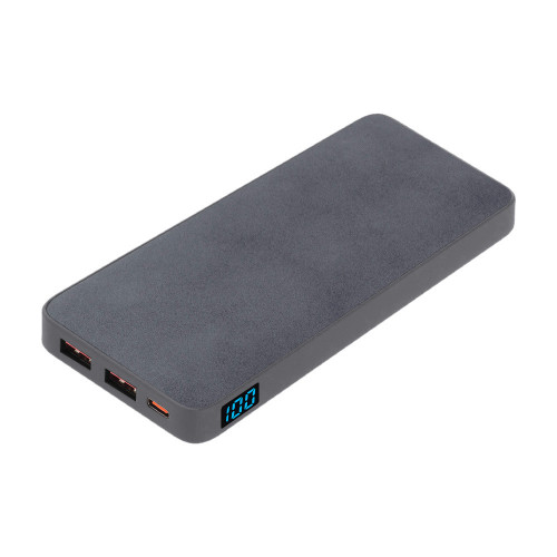 Внешний аккумулятор (powerbank) «WeCharge Velvet», 10 000 mAH, 5V -2A , c цифровым дисплеем для контроля заряда, серый