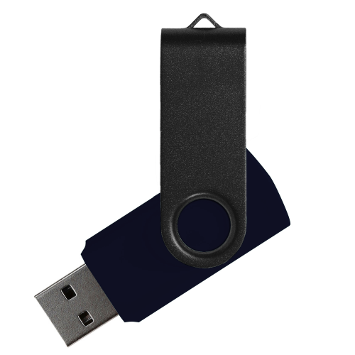 Флеш накопитель USB 2.0 Twister Сolor Mix 16GB, пластик Софт Тач/металл, черный/черный