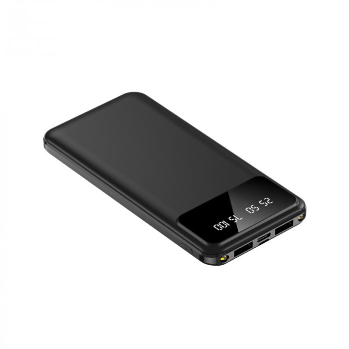 Внешний аккумулятор Dorado 10 000 mAh с фонариком, черный Внешний аккумулятор Dorado 10 000 mAh с фонариком, черный