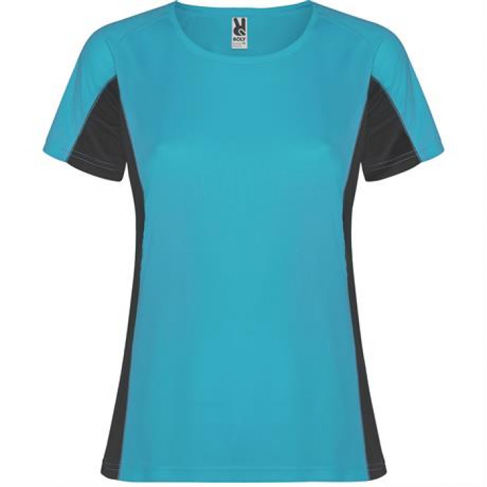 Спортивная футболка SHANGHAI WOMAN женская, БИРЮЗОВЫЙ/ТЕМНЫЙ ГРАФИТ 2XL