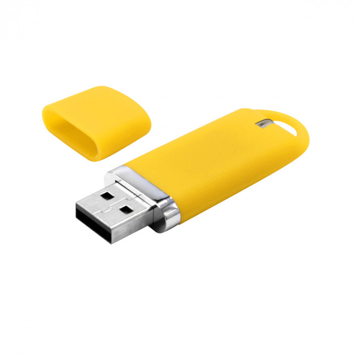 Флешка Shape с покрытием Софт Тач 16 GB, желтая Флешка Shape с покрытием Софт Тач 16 GB, желтая